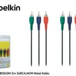 Belkin Blk- F3Y080Bf2M 2M 3Xrca,M/M Metal Kablo