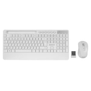 Everest Km-9676 Beyaz Multimedya Tablet-Telefon Standlı Klavye + Mo...-Everest Kktc