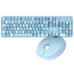 Everest Round Km-6282 Renkli Tuşlu Mavi Kablosuz Q Multimedia Klavye + Mouse Set