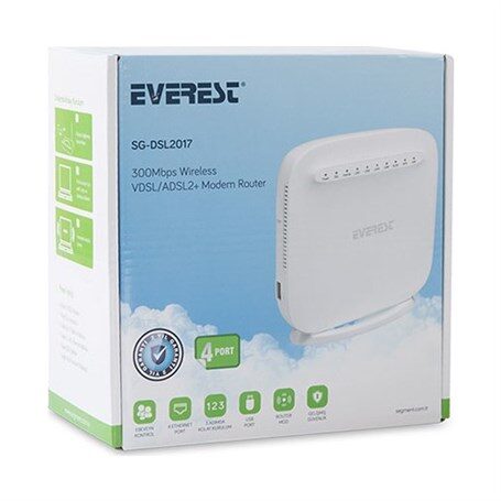 Everest Sg-Dsl2017 300Mbps Dahili Anten Access Point Router-Everest Kktc