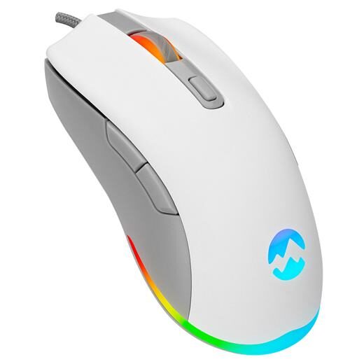 Everest Sgm-L1 Lumos Beyaz/Gri 6400Dpi Rgb Ledli Gaming Mouse-Everest Kktc