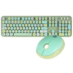 Everest Yeşil Kablosuz Q Multimedia Klavye + Mouse Set-Everest KKTC