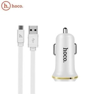 HOCO BEYAZ ARAÇ ŞARJI + Micro USB Kablo - ARAÇ İÇİ ŞARJ CİHAZI