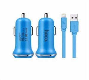 HOCO MAVİ ARAÇ ŞARJI + Micro USB Kablo - ARAÇ İÇİ ŞARJ CİHAZI-Hoco KKTC