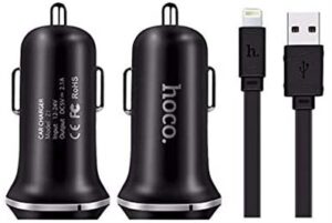 HOCO Siyah Araç Şarjı + Micro USB Kablo - Araç İçi Şarj Cihazları v...-Hoco KKTC