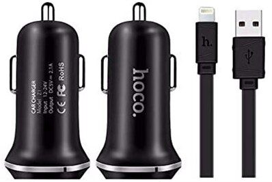 HOCO Siyah Araç Şarjı + Micro USB Kablo - Araç İçi Şarj Cihazları v...-Hoco KKTC