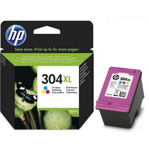 HP 304XL YÜKSEK KAPASİTE 3 RENKLİ KARTUŞ N9K07A - HP Kartuş-Hp KKTC