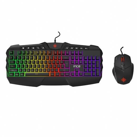 INCA IKG-310 RGB LED OYUNCU KLAVYE VE MOUSE SETI-Inca KKTC