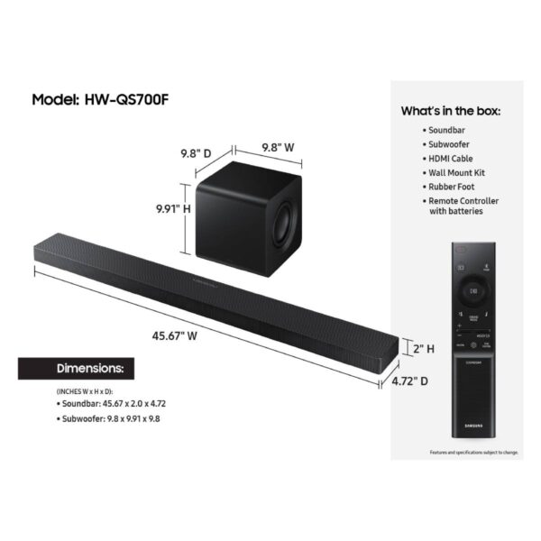 Samsung Hw-Qs700F/En Soundbar 3.1.2 Kanal - Görsel 3
