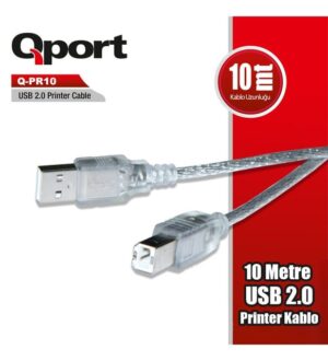 Kablo Qport Q-Pr10 2.0 10Mt Yazıcı Kablosu KKTC