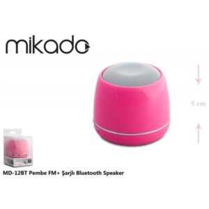 Mikado MD-12BT Pembe Şarjlı Bluetooth Hoparlör-Mi̇kado KKTC