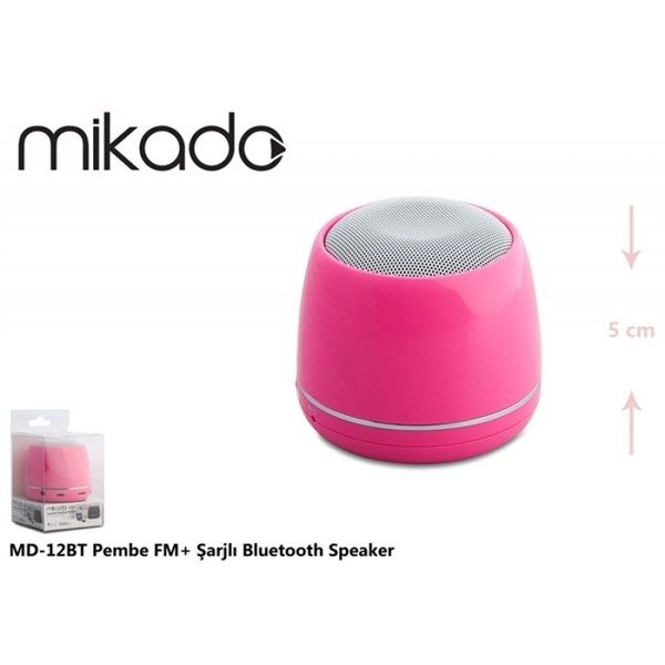 Mikado Md-12Bt Pembe Şarjlı Bluetooth Hoparlör-Mi̇kado Kktc