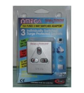 Omega 21156 13A Si̇gortali 3'Lü Yüksek Geri̇li̇m Koruyucu Adaptör
