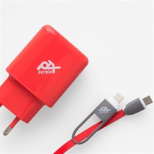 PETRIX PT M20T 3.4A Seyahat Şarj Cihazı 2in1 Kablo - Şarj Cihazları-Petrix KKTC