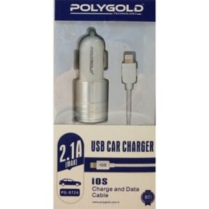 POLYGOLD PG-8724 Araç Şarj Cihazı + Apple Kablo - Araç İçi Şarj Cih...-Polygold KKTC
