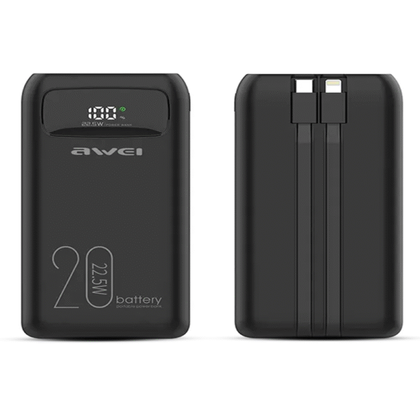 Powerbank P168K 10000Mah Si̇yah Multiple Output 22.5W Kktc