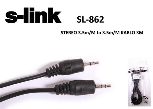 S-Link Sl-862 3M Stereo Ses Kablosu - Şarj Kabloları-S-Link Kktc