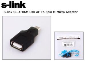 S-LINK SL-AF06M USB AF 5pin M Mikro Adaptör - Çoğaltıcı-S-Link KKTC