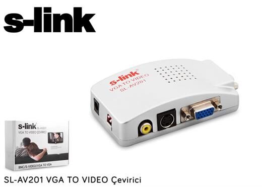 S-Link Sl-Av201 Vga To Video Dönüştürücü Ci̇haz - Çoğaltici-S-Link Kktc