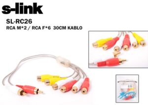 S-Link Sl-Rc26 60Cm Rca/Mx2 To Rca/Fx6 Kablo