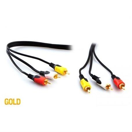 S-Link Sl-Rca10 3Rca To 3Rca 10M Gold Kablo - Görüntü Ve Ses Kablosu-S-Link Kktc