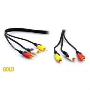 S-Link Sl-Rca10 3Rca To 3Rca 10M Gold Kablo - Görüntü Ve Ses Kablosu-S-Link Kktc