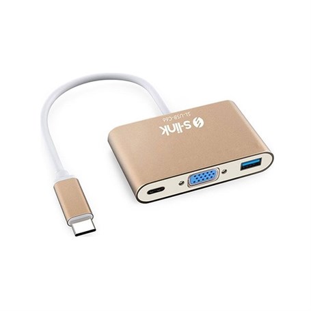 S-Link Sl-Usb-C66 Type-C To Vga+Usb3.0+Pd Çoğaltıcı Kablosu-S-Link Kktc S-Link Sl-Usb-C66 Type-C To Vga+Usb3.0+Pd Çoğaltıcı Kablosu-S-Link Kktc