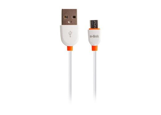 S-Link Slp-505 Micro Usb Beyaz Veri + Şarj Kablosu-S-Link Kktc