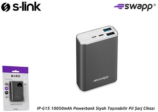 S-Link Swapp Ip-G15 10050Mah Lg Bataryali Powerbank-S-Link Kktc