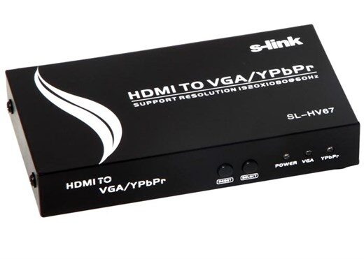 S-link SL-HV67 HDMI to VGA+YPBPR Çevirici - ÇOĞALTICI-S-Link KKTC