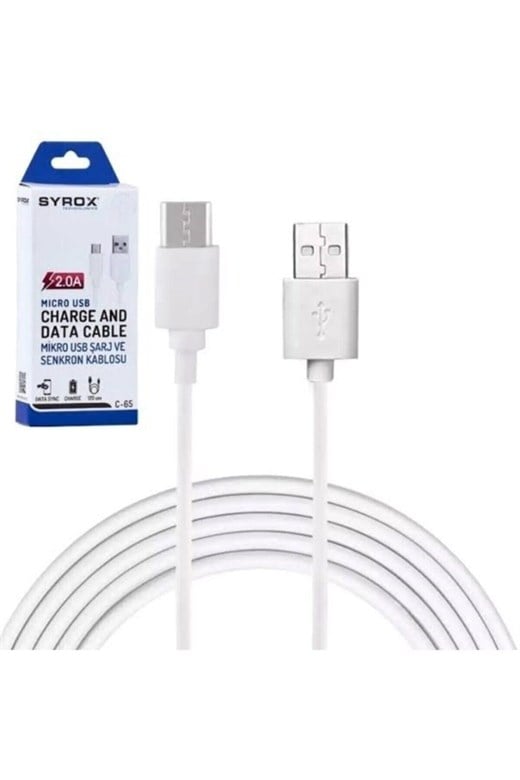 SYROX C65 Micro USB 2.0a Hızlı Şarj ve Data Kablosu-Syrox KKTC