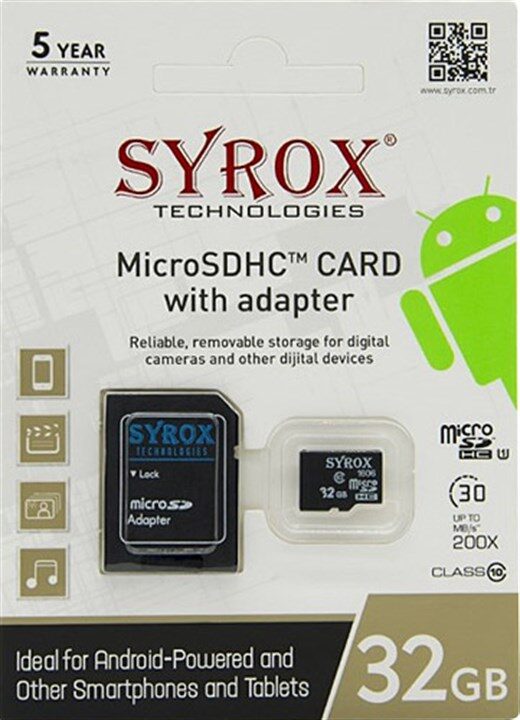 SYROX MC32 Mikro Kart 32 GB - 32GB Hafıza Kartı - SYROX-Syrox KKTC