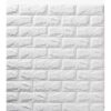 Yapışkanlı 3 boyutlu tuğla desenli duvar sticker beyaz (her pakette 2 adet-1 m²) 70x77 - Görsel 3