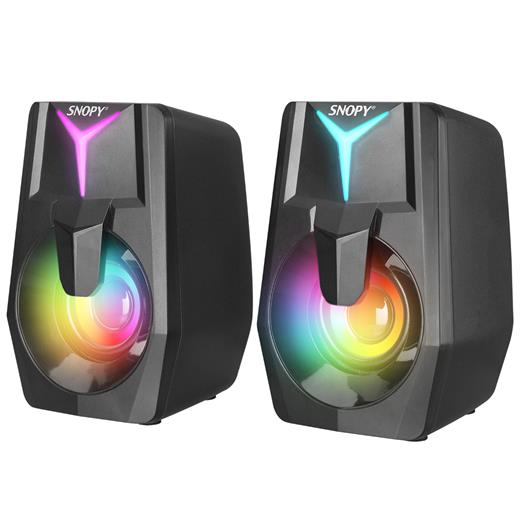 Snopy Sn-X22 Style 2.0 Multimedia Led Işıklı 3W*2 Siyah Usb Gaming Speaker Hoparlör