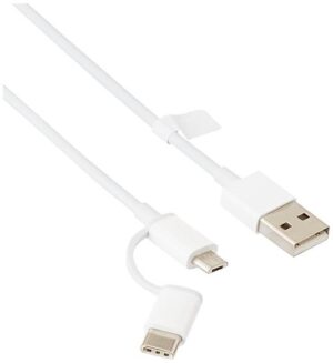 Xiaomi 2 in 1 USB Micro USB ve Type-C Şarj Kablosu 30CM-Xiaomi KKTC
