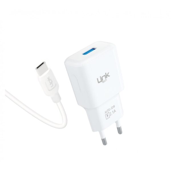 Linktech t446e strong çevre dostu 2.1a tip-c kablolu şarj aleti - Görsel 1