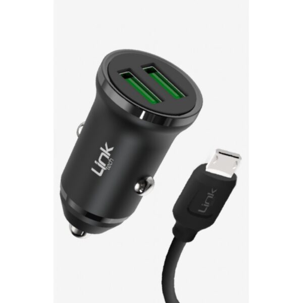 Linktech C481 Çevre Dostu 12W Mikro Usb Kablolu Araç Şarj Aleti - Görsel 1