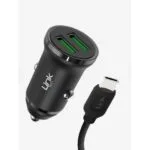 Linktech c483 çevre dostu 12w tip-c kablolu araç şarj aleti