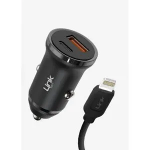 Linktech c485 çevre dostu çift pd 20w lightning kablolu araç şarj aleti