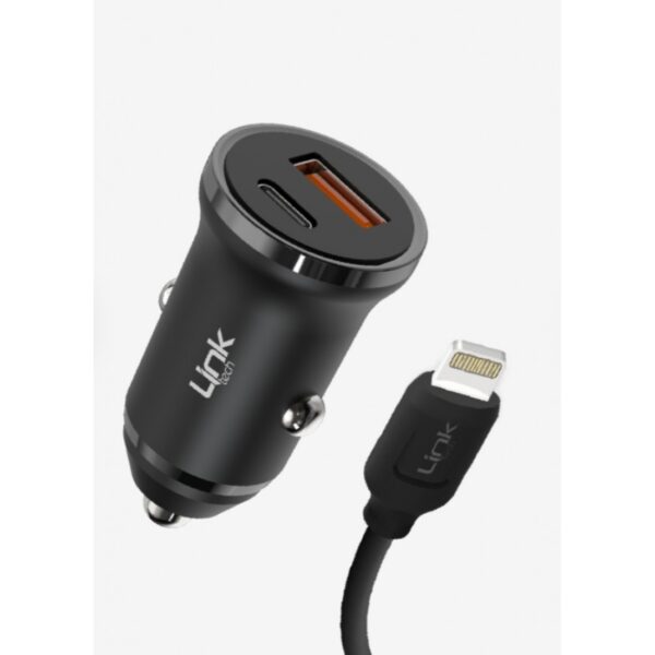Linktech C485 Çevre Dostu Çift Pd 20W Lightning Kablolu Araç Şarj Aleti - Görsel 2