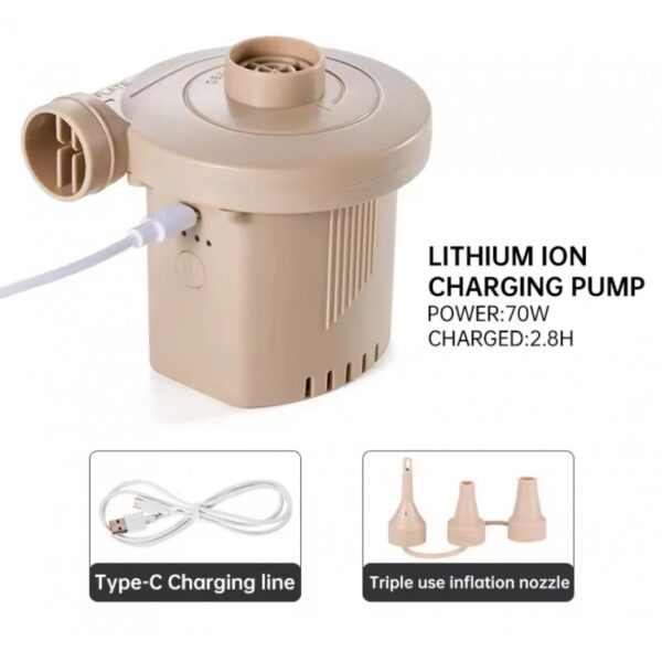 Şarjlı Şişirme&Amp;Boşaltma Özellikli Şişme Havuz&Amp;Yatak Hava Pompası (4000 Mah) - Görsel 2