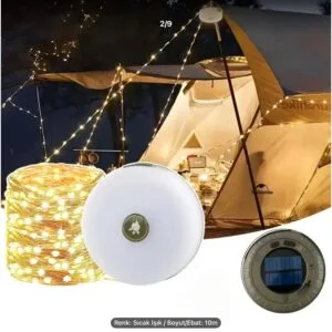 Luminaglow güneş enerjili 10 metre şerit kamp ve dekor işığı