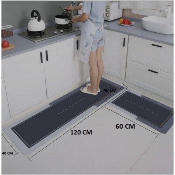 2’Li Set Su Emici Kaymaz Tabanlı Mutfak Ve Banyo Paspası (60×40 Ve 120X40) - Görsel 2