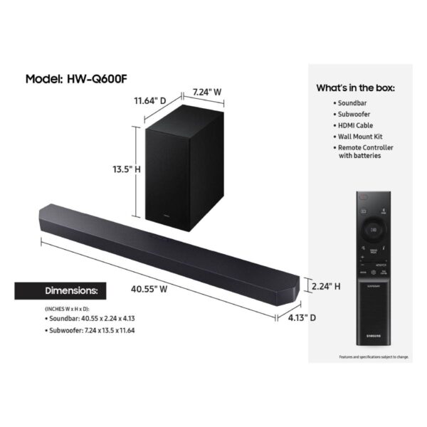 Samsung Hw-Q600F/En Soundbar 3.1.2 Kanallı - Görsel 4