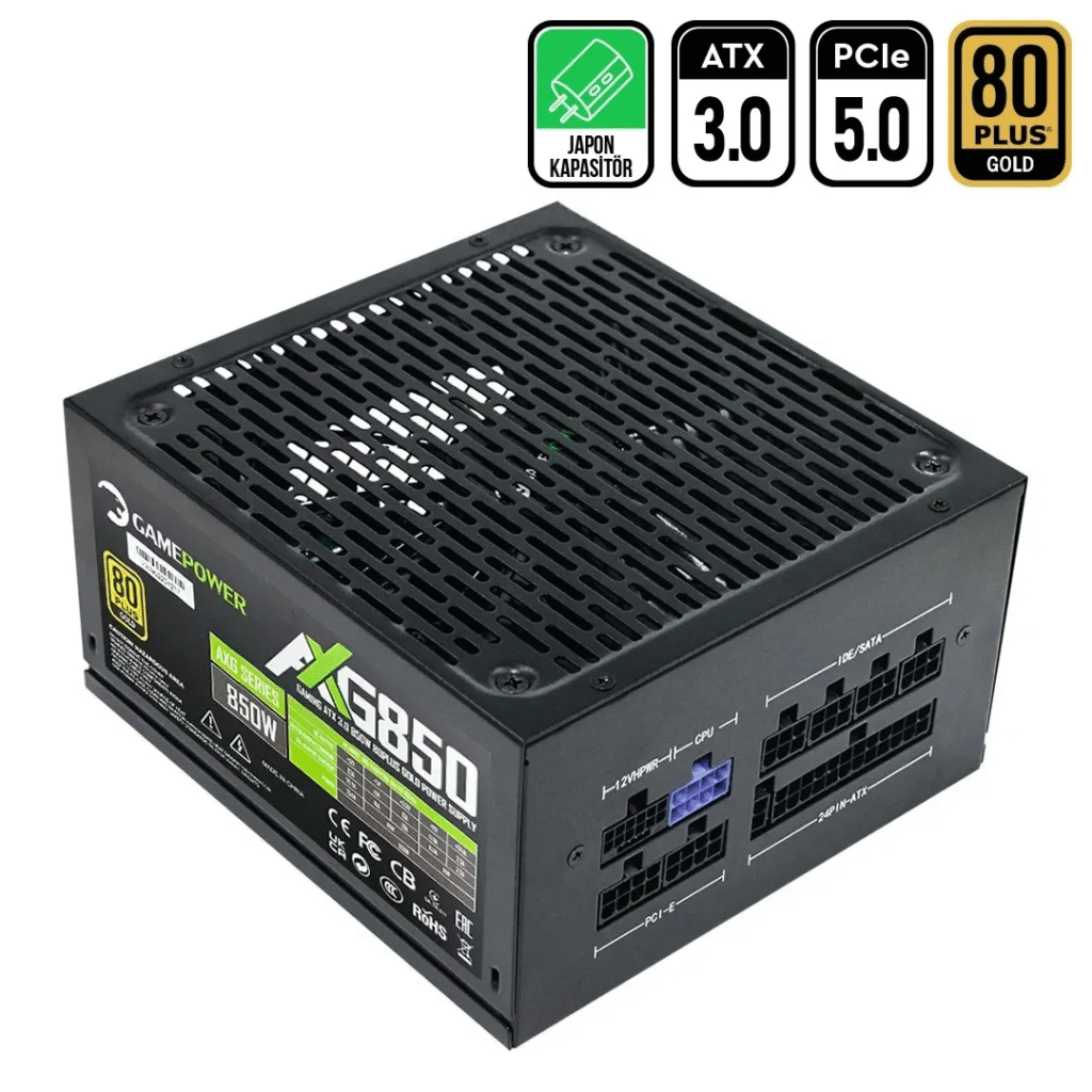 Power Supply Gamepower 850W Axg-850 (Gold) 80+ Full Moduler KKTC
