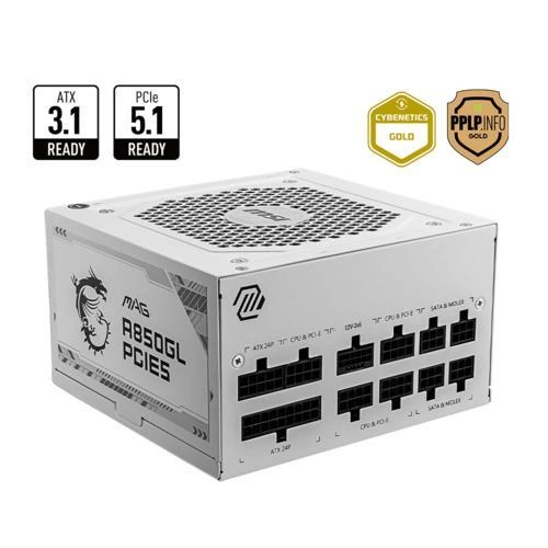 Power Supply Msi Mag A850Gl 850W 80+ Gold Full Modular Beyaz KKTC