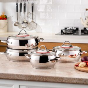 Emsan Seylan Tencere Seti 8 Parça, Çelik - Emsan