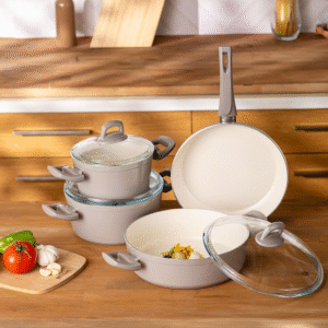 Emsan Crystal Tencere Seti 7 Parça , Bej