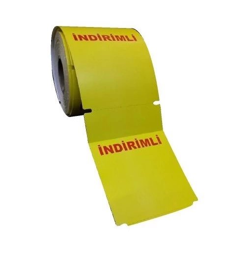 100Mm X 130Mm Karton Raf Etiketi Sarı Indırım 250 Li Sarım