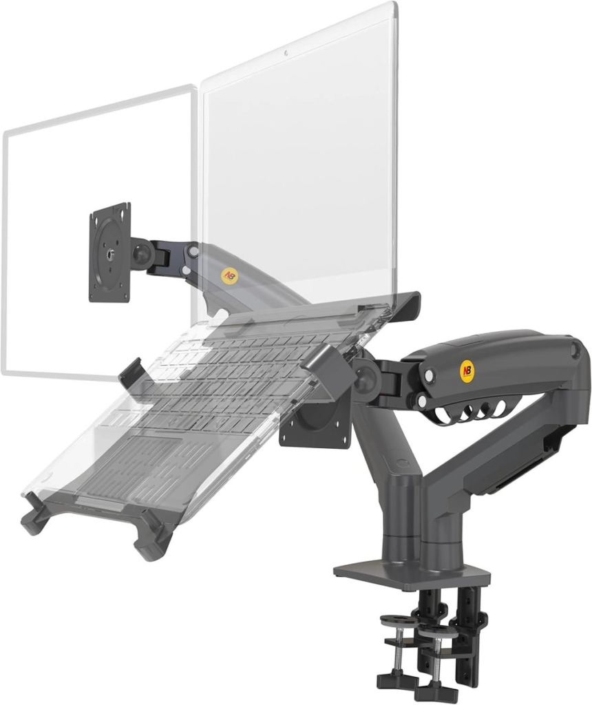 17-27" North Bayou F160L İkili Notebook+Monitör Askı Aparatı KKTC